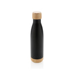 Vacuum stainless steel bottle with bamboo lid and bottom
