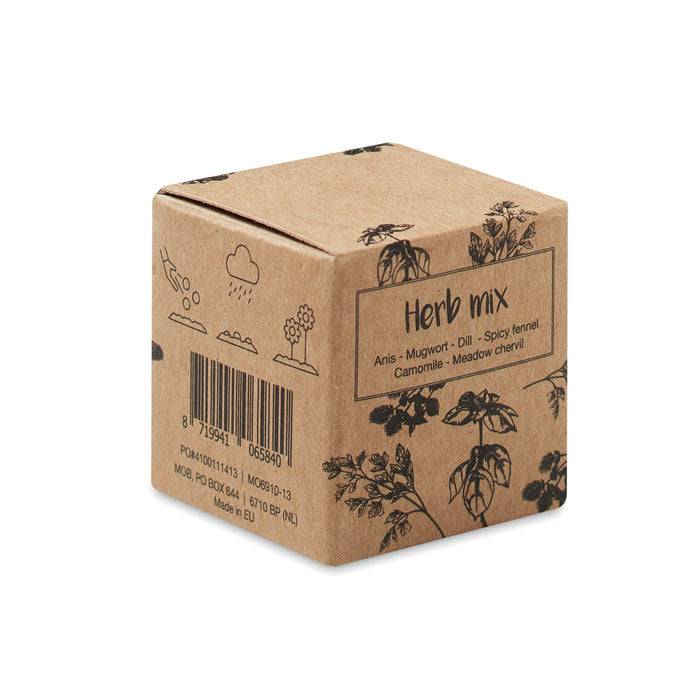 Herb seed bomb in carton box