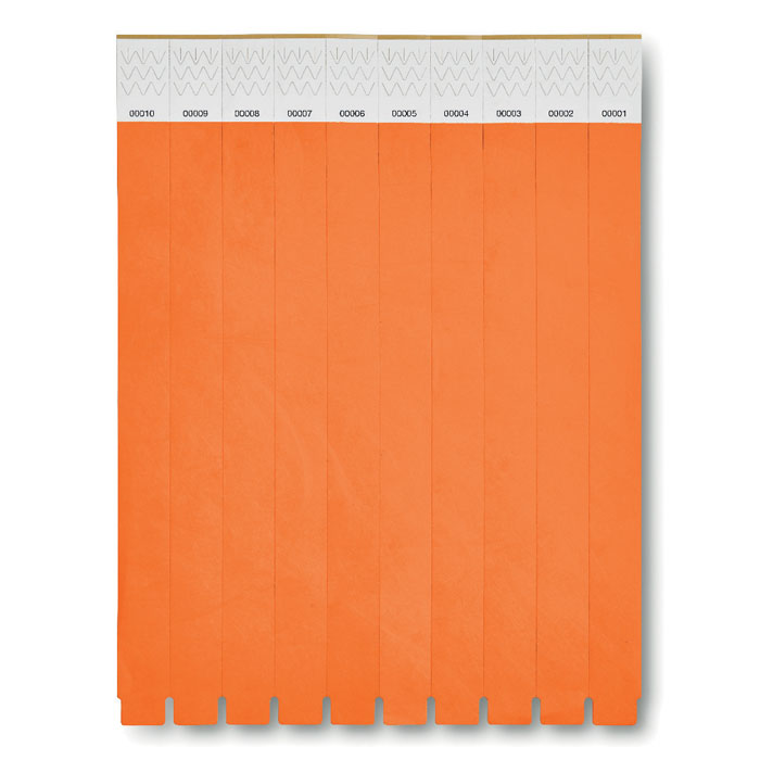 Branded One sheet of 10 wristbands