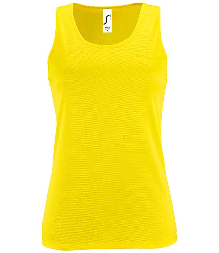 SOL'S Ladies Sporty Performance Tank Top Neon Yellow