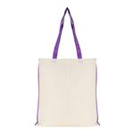 5oz NATURAL cotton shopper bag with piping trim + handles