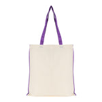 Branded 5oz NATURAL cotton shopper bag with piping trim + handles