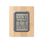Branded Bamboo penholder and LCD clock