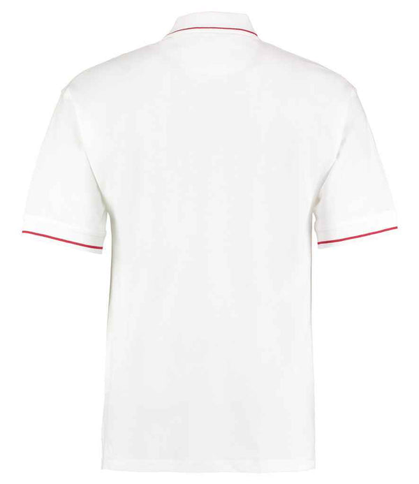 Kustom Kit St Mellion Tipped Cotton Piqué Polo Shirt White/Red