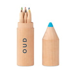 Branded 6 pencils in wooden box