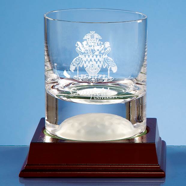 Branded 8oz Handmade Golf Ball Base Whisky Tumbler