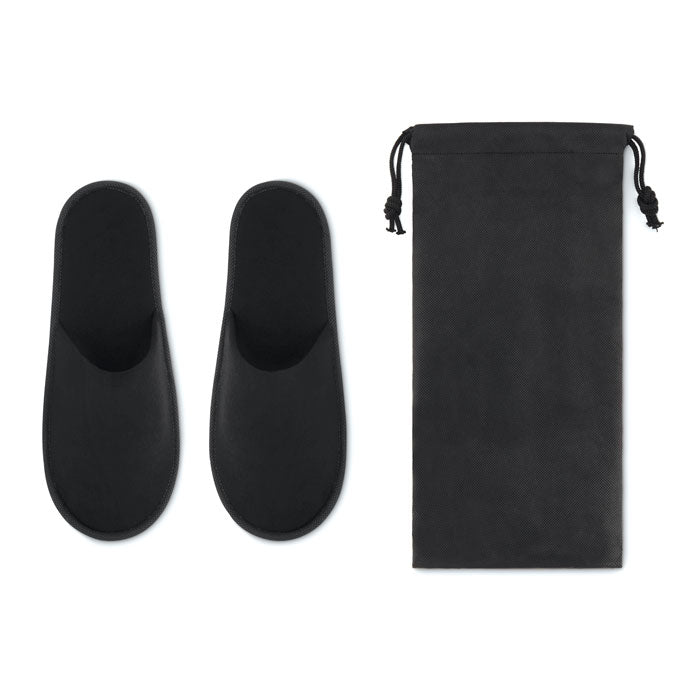 Branded Pair of slippers in pouch