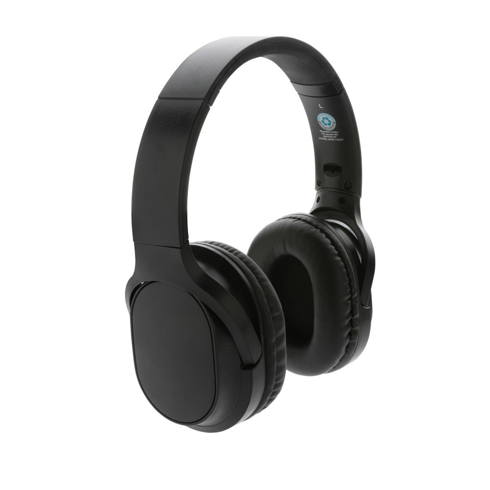 Branded RCS recycled plastic Elite Foldable wireless headphone