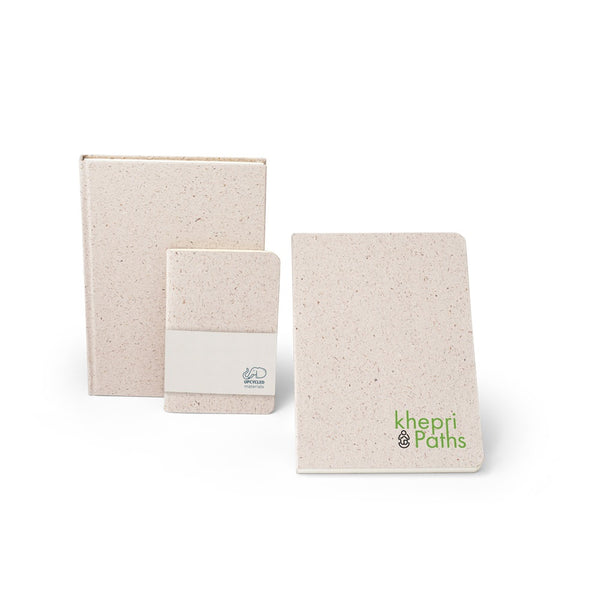 ORGANIC SEMI-RIGID. A5 notebook with semi-rigid cover made from organic elephant matter (95%)