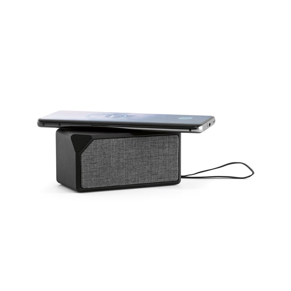 GRUBBS. ABS portable speaker with wireless charging