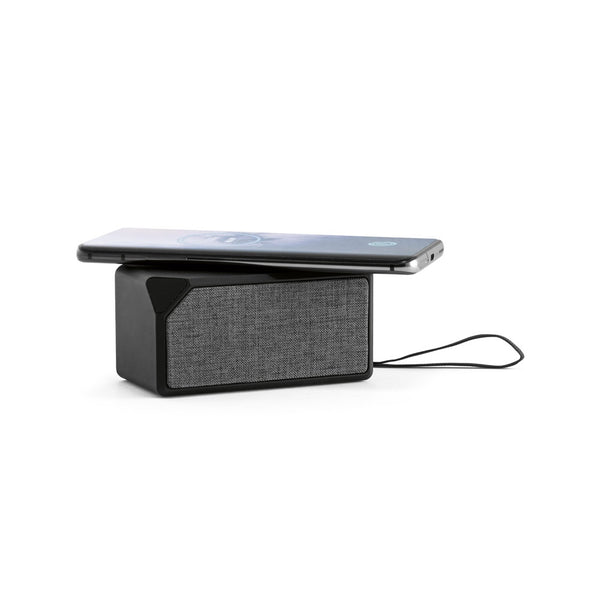 GRUBBS. ABS portable speaker with wireless charging