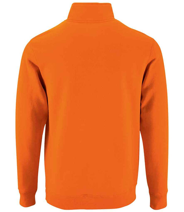 SOL'S Stan Contrast Zip Neck Sweatshirt Orange
