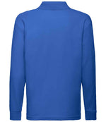 Fruit of the Loom Kids Long Sleeve Poly/Cotton Piqué Polo Shirt Royal Blue