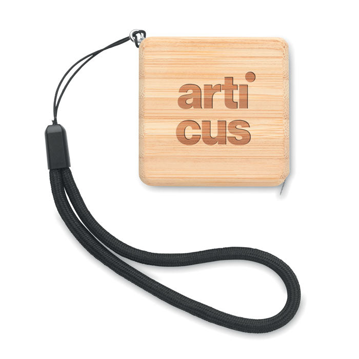 Branded Measuring tape in bamboo 1m