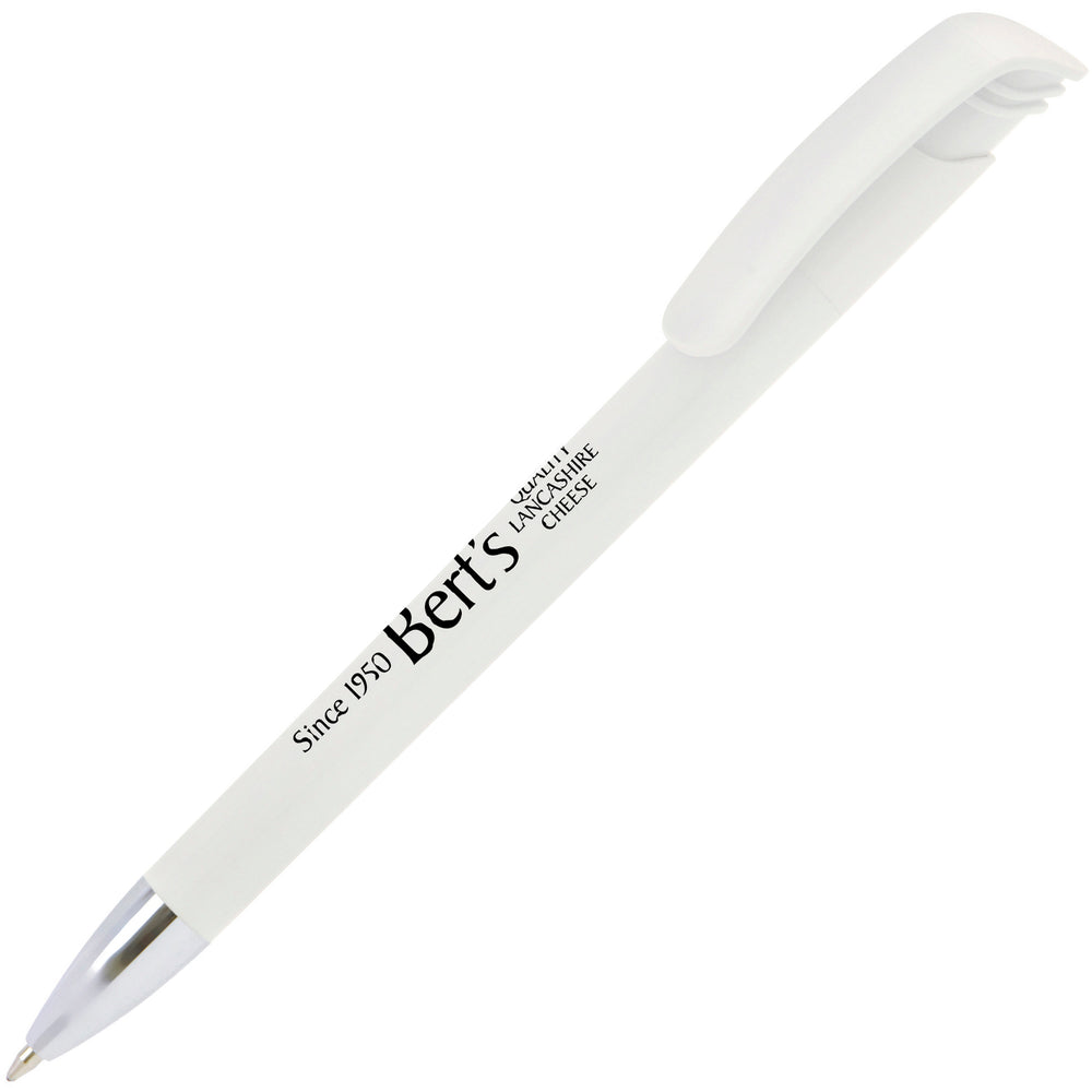 Branded KODA DELUXE ball pen with real metal nose cone