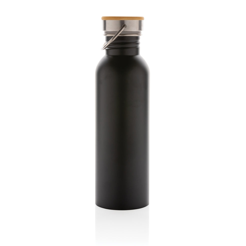 Branded Modern stainless steel bottle with bamboo lid