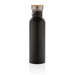 Branded Modern stainless steel bottle with bamboo lid