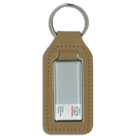 Long Square Shaped Keyfob with Domed Medallion