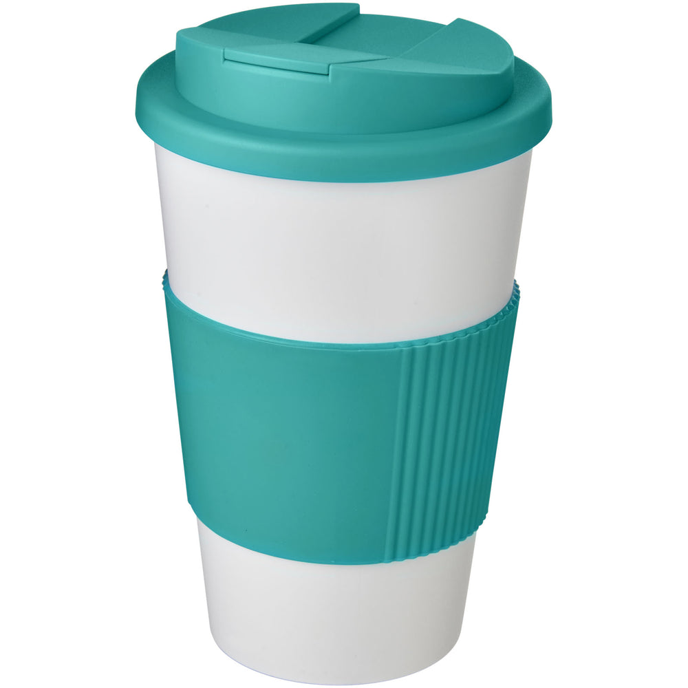 Branded Americano® 350 ml tumbler with grip & spill-proof lid