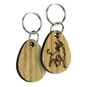 Real Oak Wood Keyrings