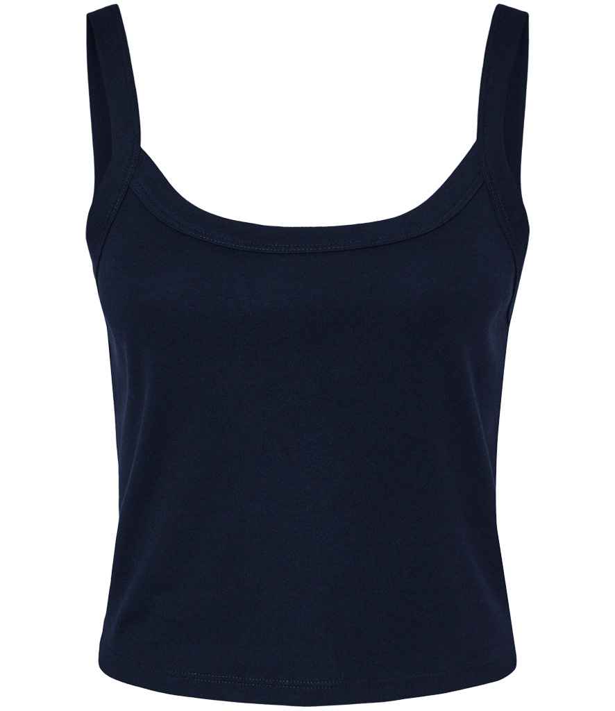 Bella Ladies Micro Rib Spaghetti Strap Tank Top Solid Navy Blend