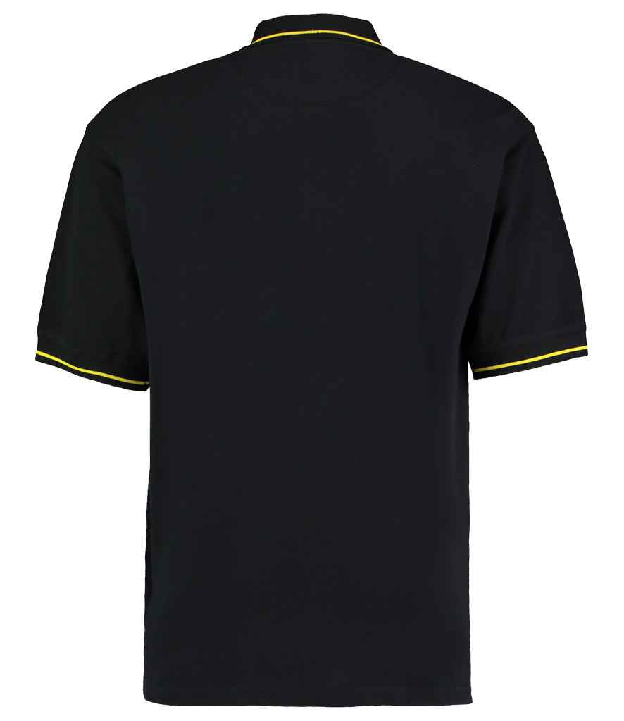 Kustom Kit St Mellion Tipped Cotton Piqué Polo Shirt Black/Yellow
