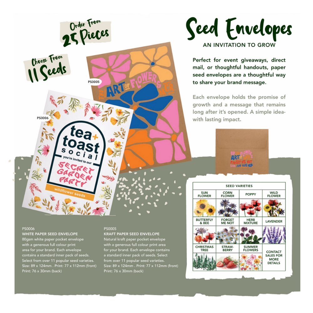 Seed Pack in White Paper Envelope Norwegian Spruce