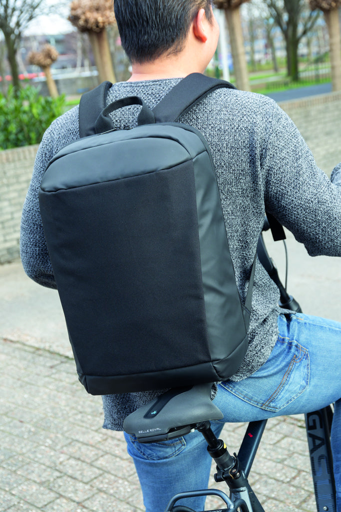 Branded Madrid anti-theft RFID USB laptop backpack PVC free