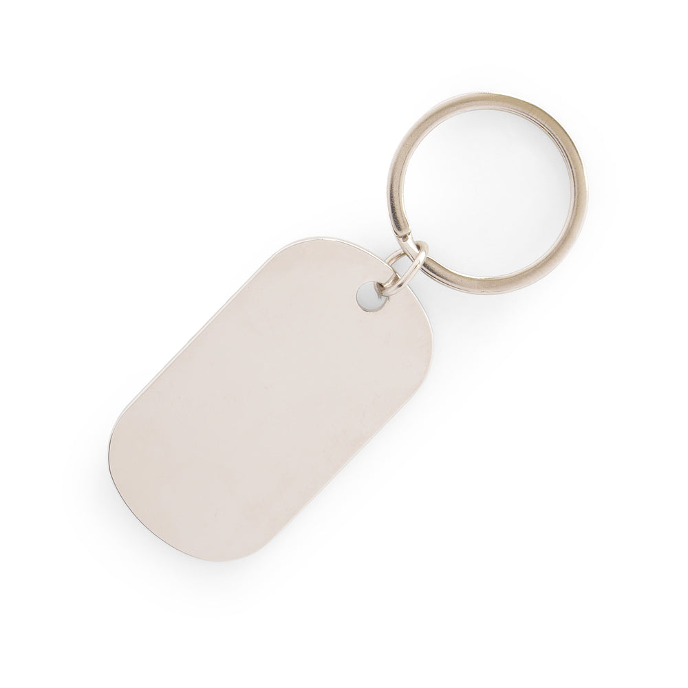 Branded Metal Dog Tag Style Keyring