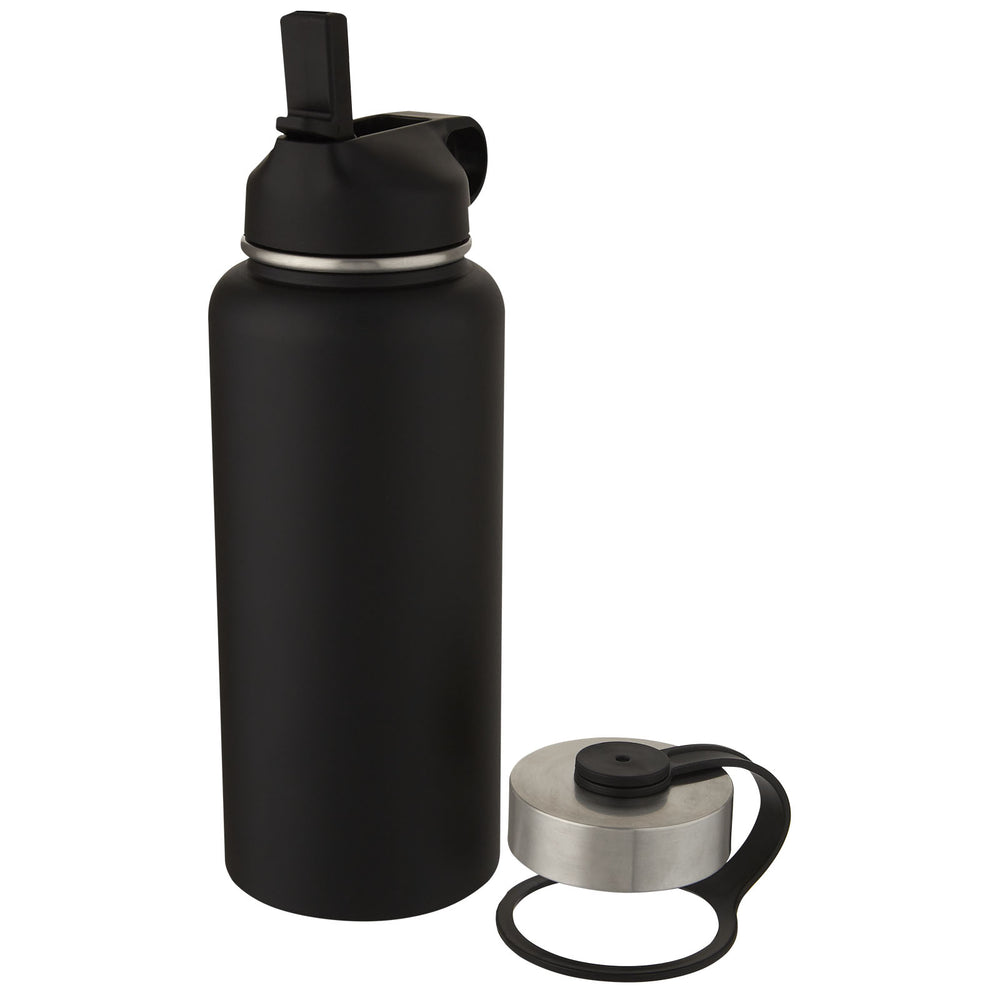 Branded Supra 1 L copper vacuum insulated sport bottle with 2 lids