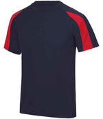 AWDis Cool Contrast Wicking T-Shirt French Navy/Fire Red