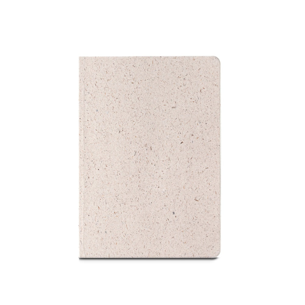 ORGANIC SEMI-RIGID. A5 notebook with semi-rigid cover made from organic elephant matter (95%)