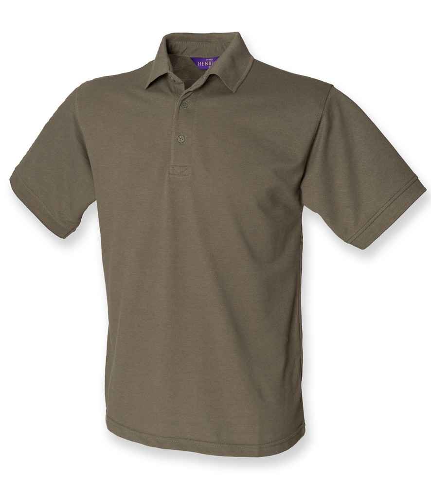 Henbury Heavy Poly/Cotton Piqué Polo Shirt Olive Green