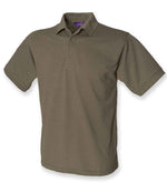 Henbury Heavy Poly/Cotton Piqué Polo Shirt Olive Green