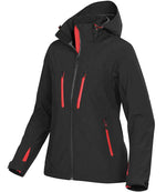 Stormtech Ladies Patrol Hooded Soft Shell Jacket Black/Bright Red