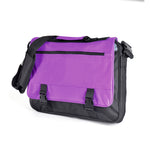 Nelson Satchel 600D Black laptop bag with flap and shoulder strap