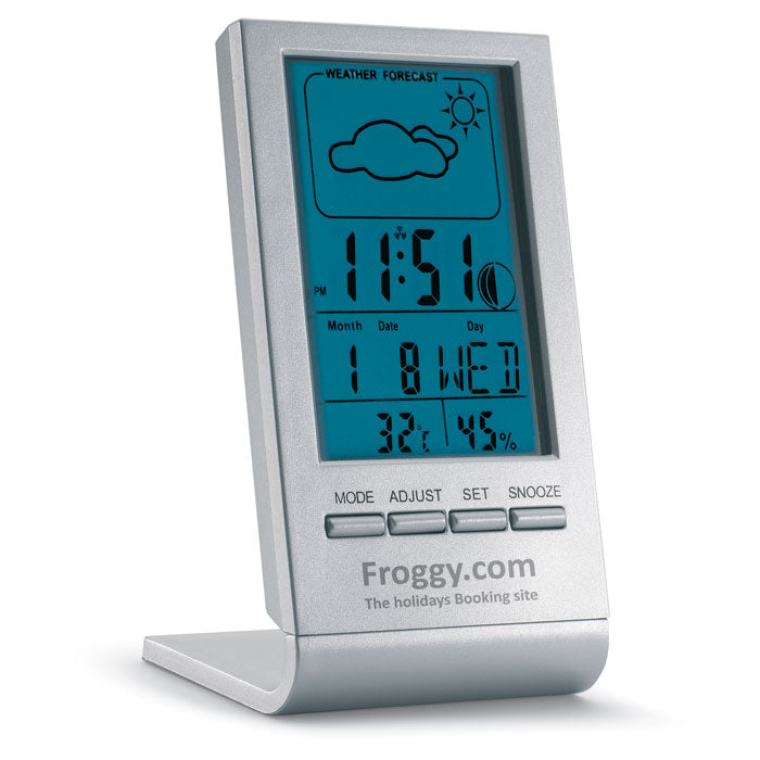 Branded Weather station with blue LCD