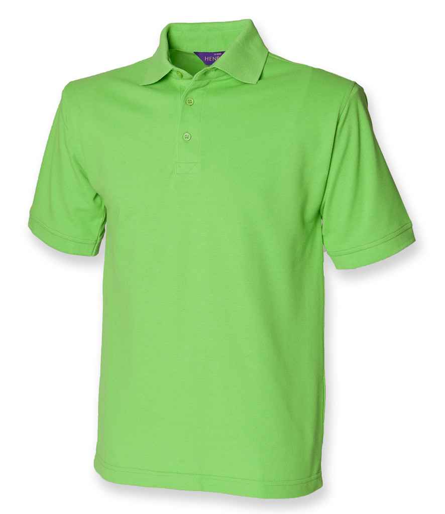 Henbury Heavy Poly/Cotton Piqué Polo Shirt Bright Lime