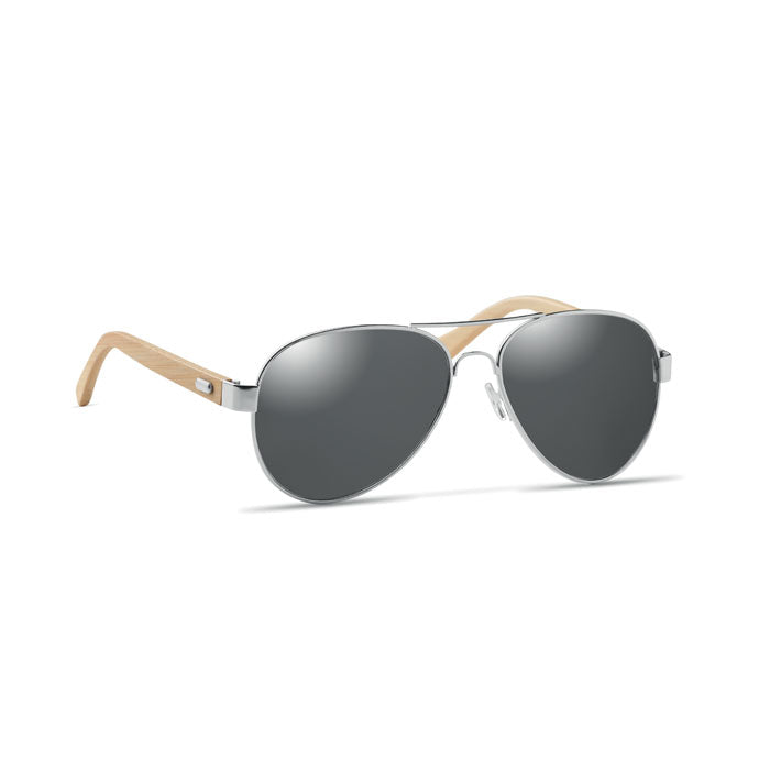 Branded Bamboo sunglasses in pouch