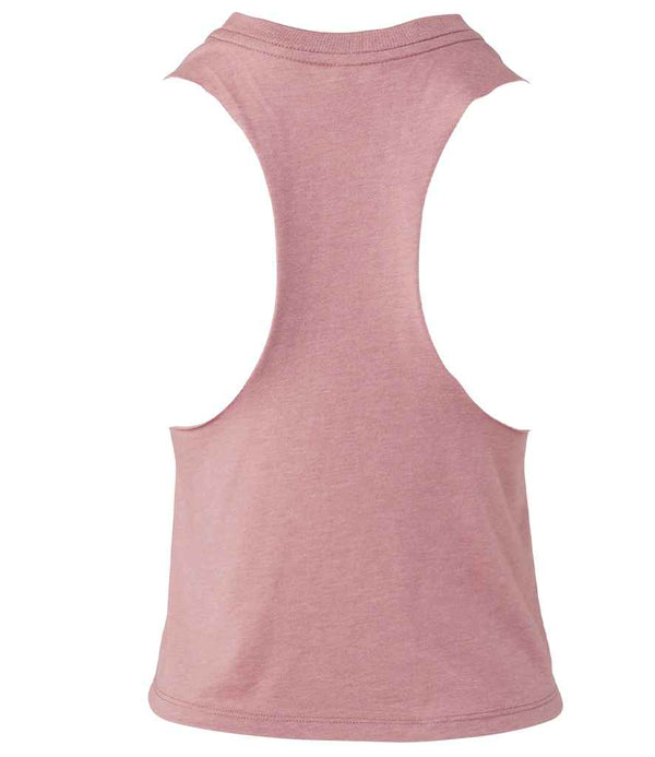 Bella Ladies Racer Back Cropped Tank Top Heather Orchid