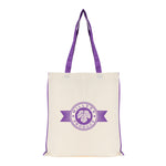 Branded 5oz NATURAL cotton shopper bag with piping trim + handles