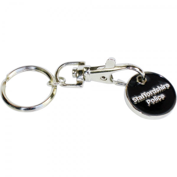 Branded Trolley Coin Keyring (Stamped Iron Soft Enamel Infill)