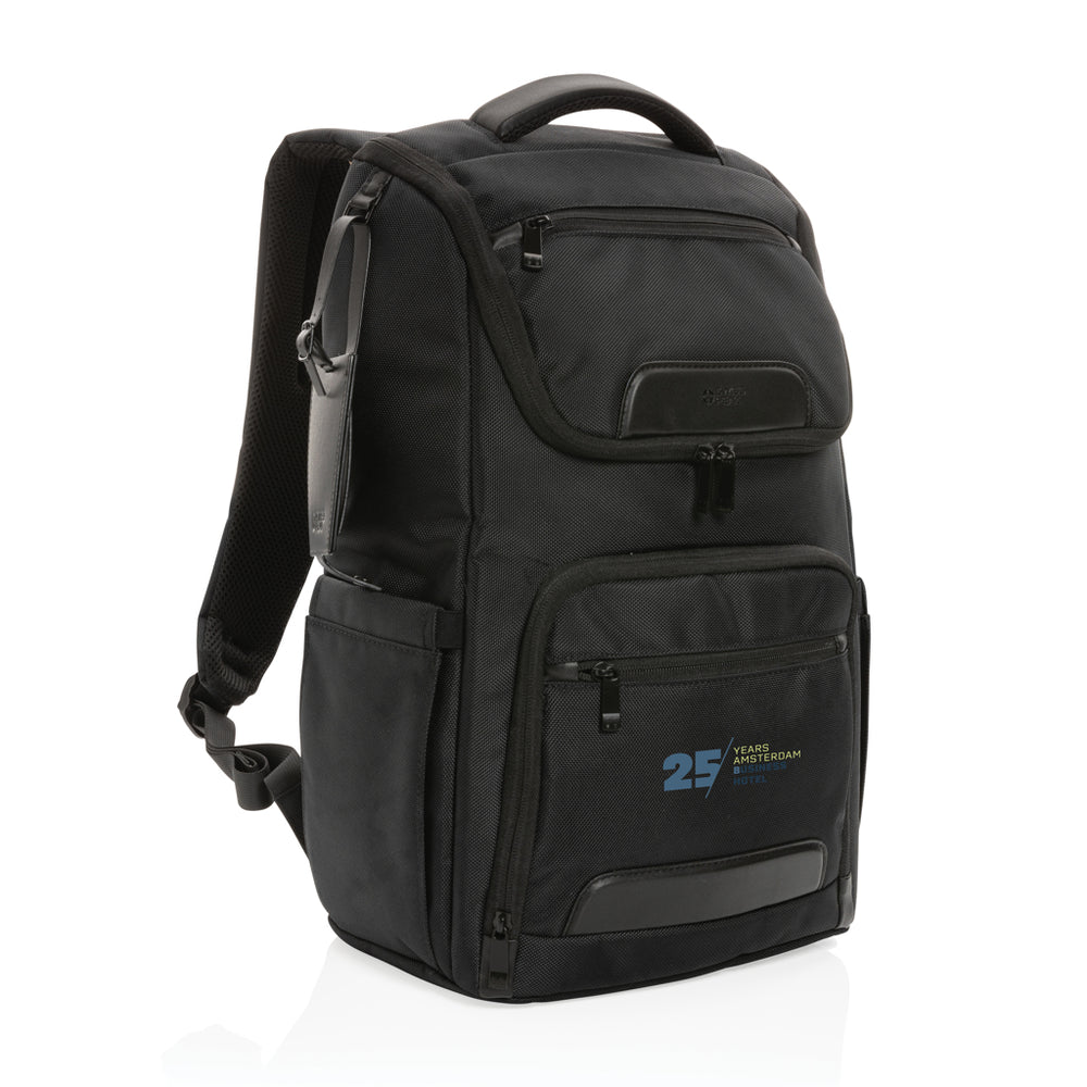 Branded Swiss Peak AWARE™ RPET Voyager 15.6" laptop backpack