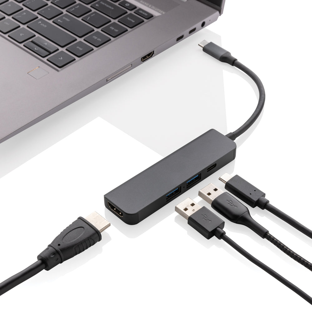 Branded Terra RCS recycled aluminum hub with HDMI input
