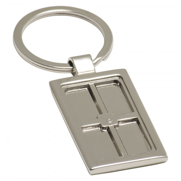 Rectangular Alloy Injection Keyring (UK Stock)