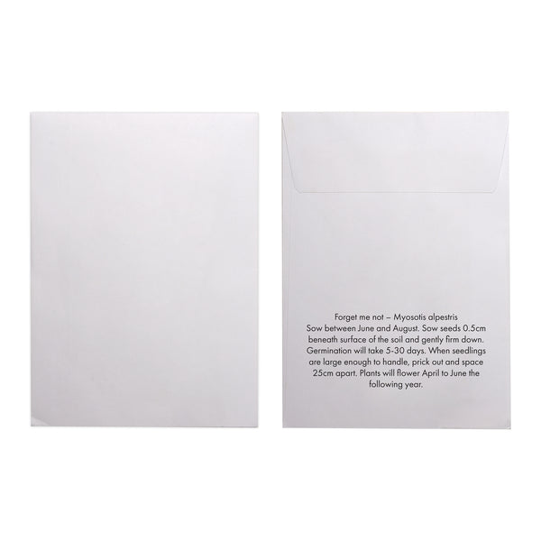 Seed Pack in White Paper Envelope Forget-me-not