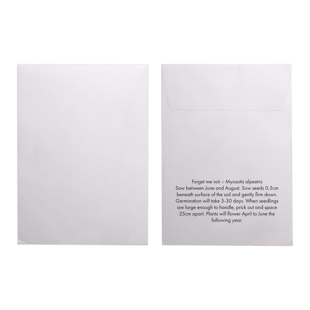 Seed Pack in White Paper Envelope Forget-me-not