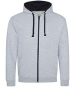 AWDis Varsity Zoodie Heather Grey/New French Navy
