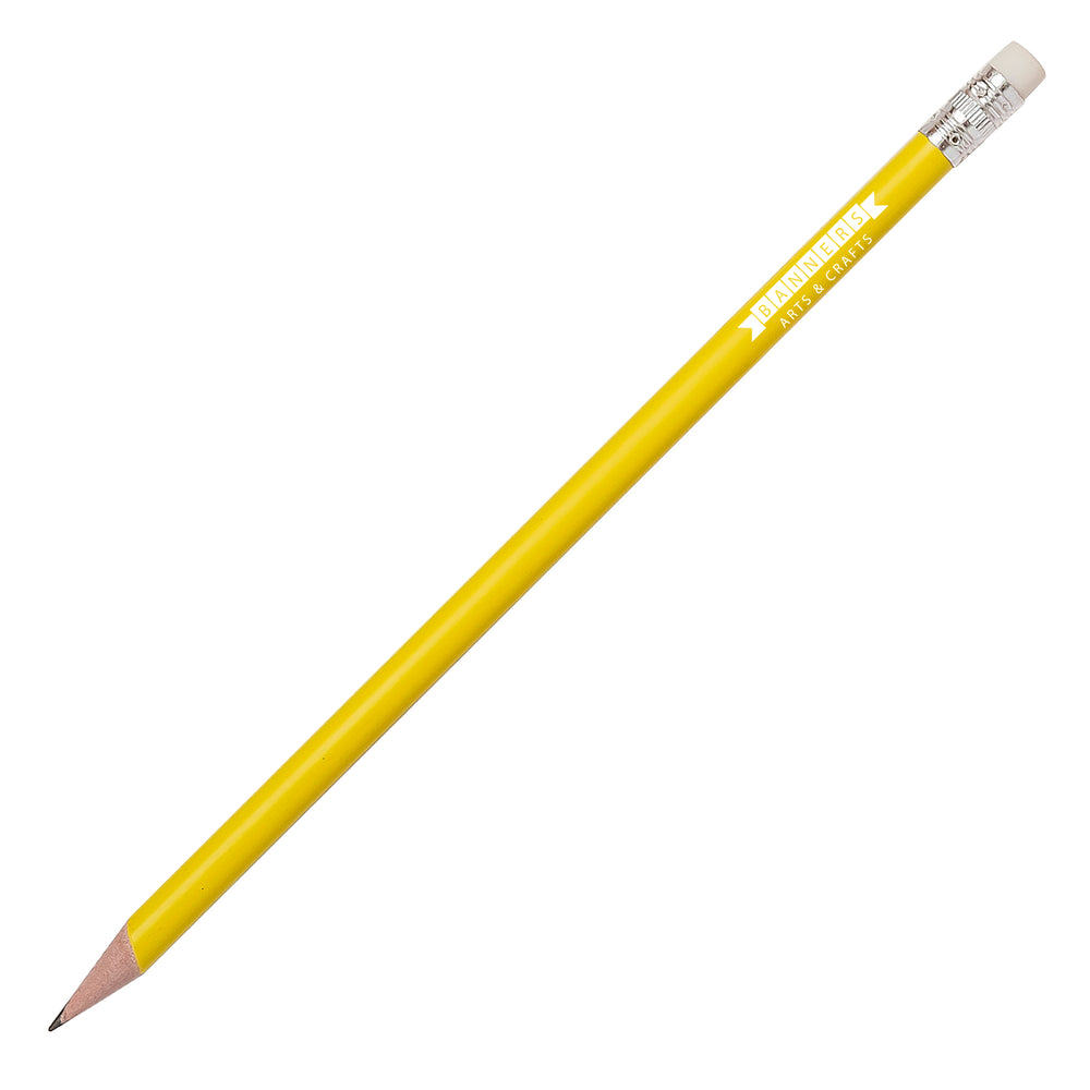 Branded Recycled Plastic Pencil sharpened rubber tipped
