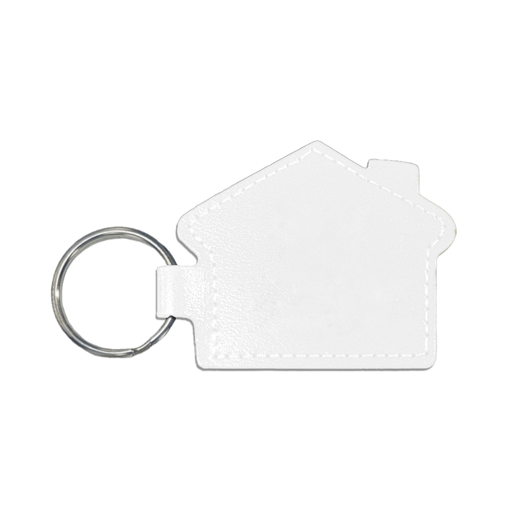 Real Leather House Shaped Keyfob - 2 Sides